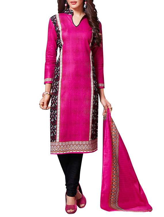 pink cotton unstitched suit
