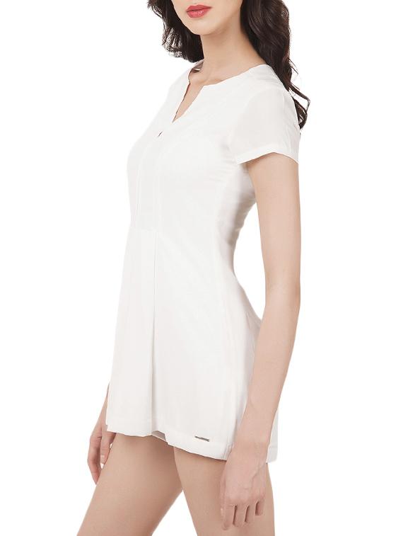 solid white romper jumpsuit - 14867935 -  Standard Image - 1