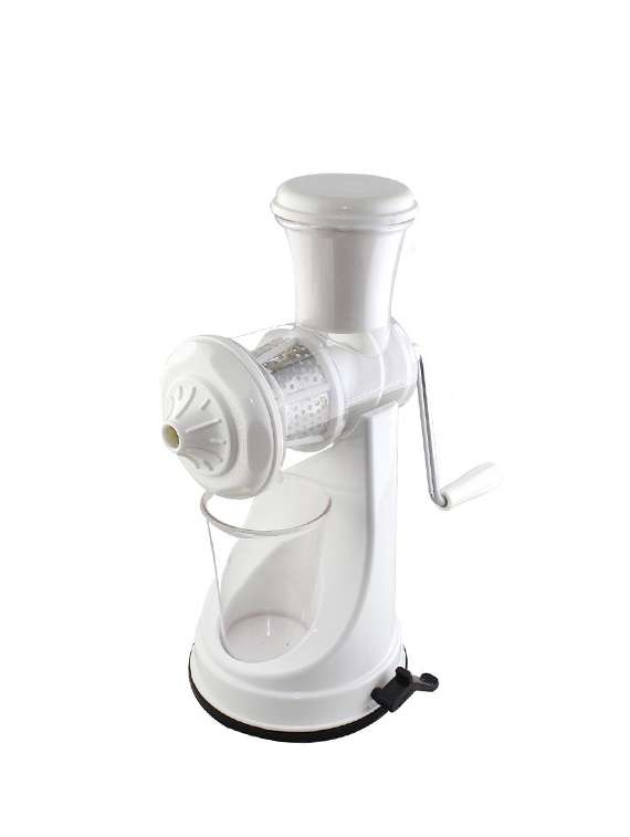 white manual fruit juicer or hand juicer with vacuum base