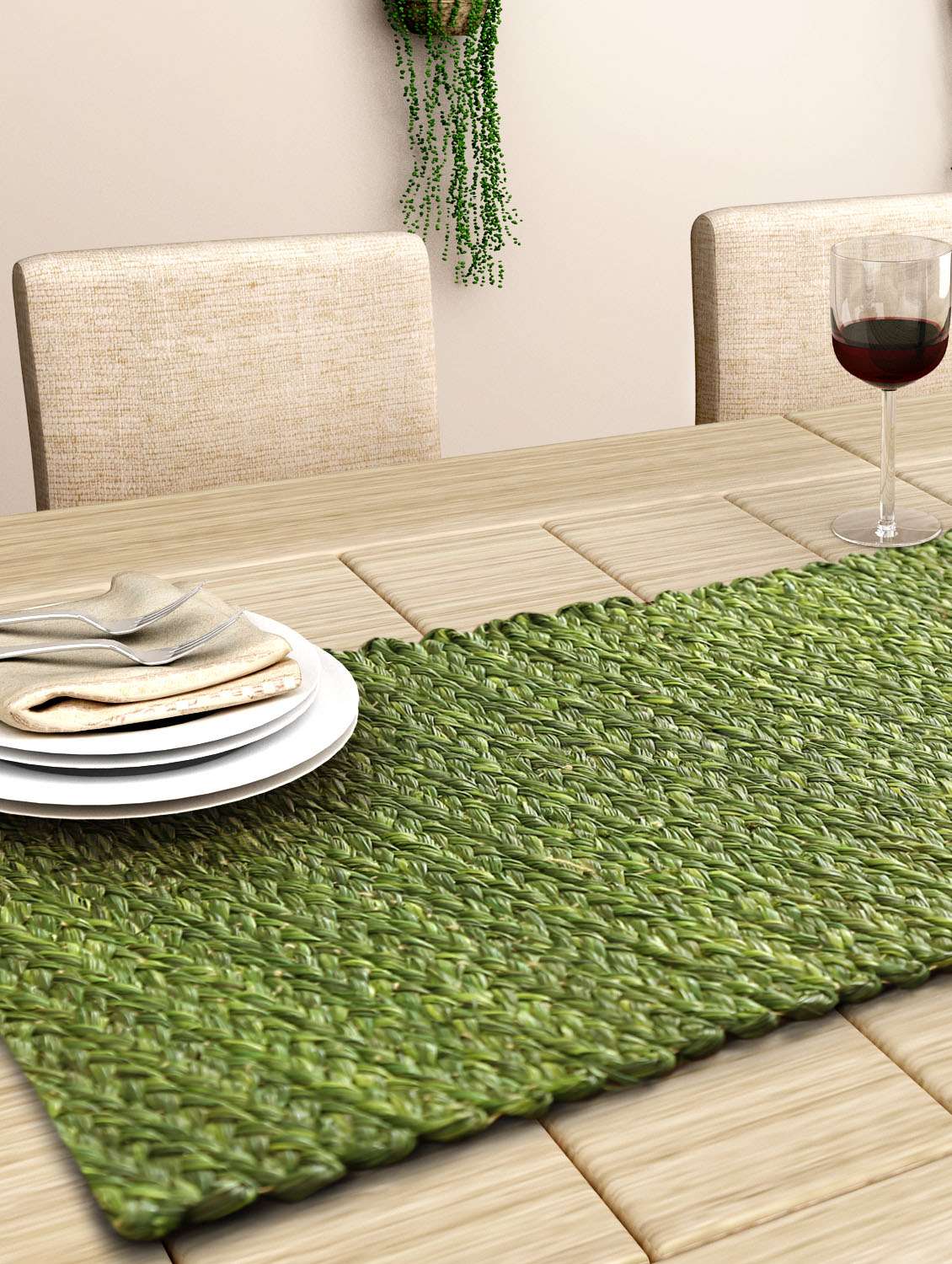 sabai grass olive table runner