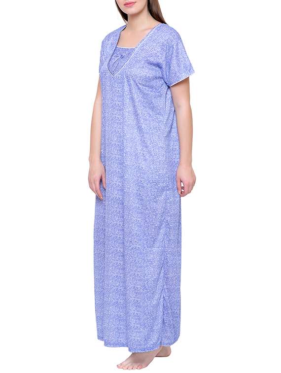 blue hosiery nightwear gown - 14870709 -  Standard Image - 1