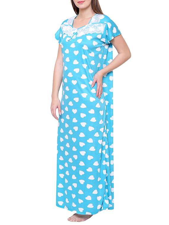 blue hosiery nightwear gown - 14870731 -  Standard Image - 1