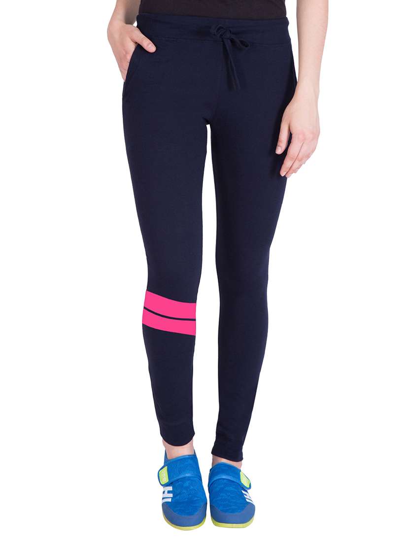 navy blue cotton track pants