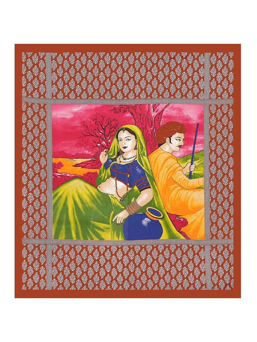 120 tc rajasthani traditional double bedsheet with 2 pillow covers - 14878192 -  Standard Image - 1