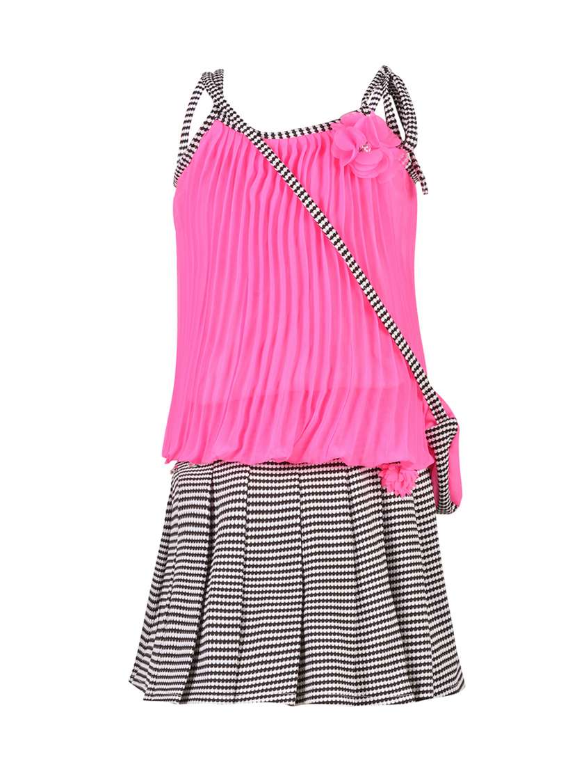 pink viscose skirt top