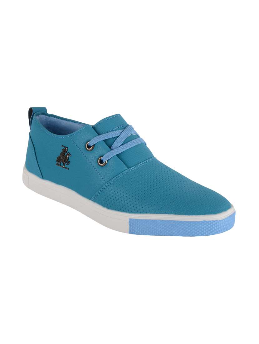 blue leatherette sneaker