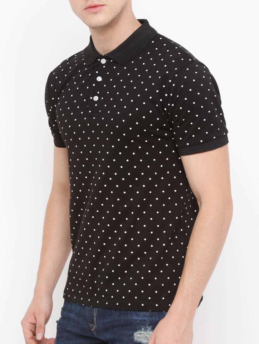 black cotton all over print tshirt - 14882330 -  Standard Image - 1
