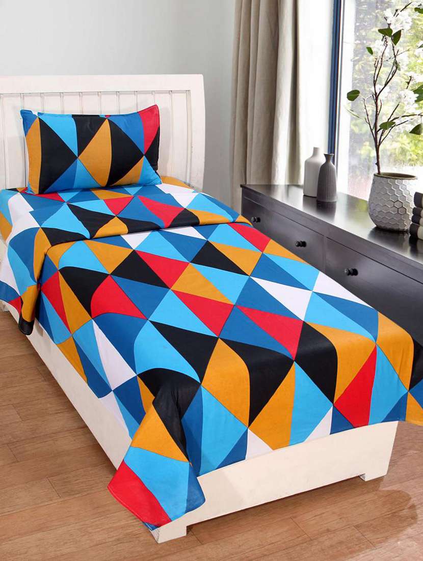 cotton single bedsheet with 1 pillow cover