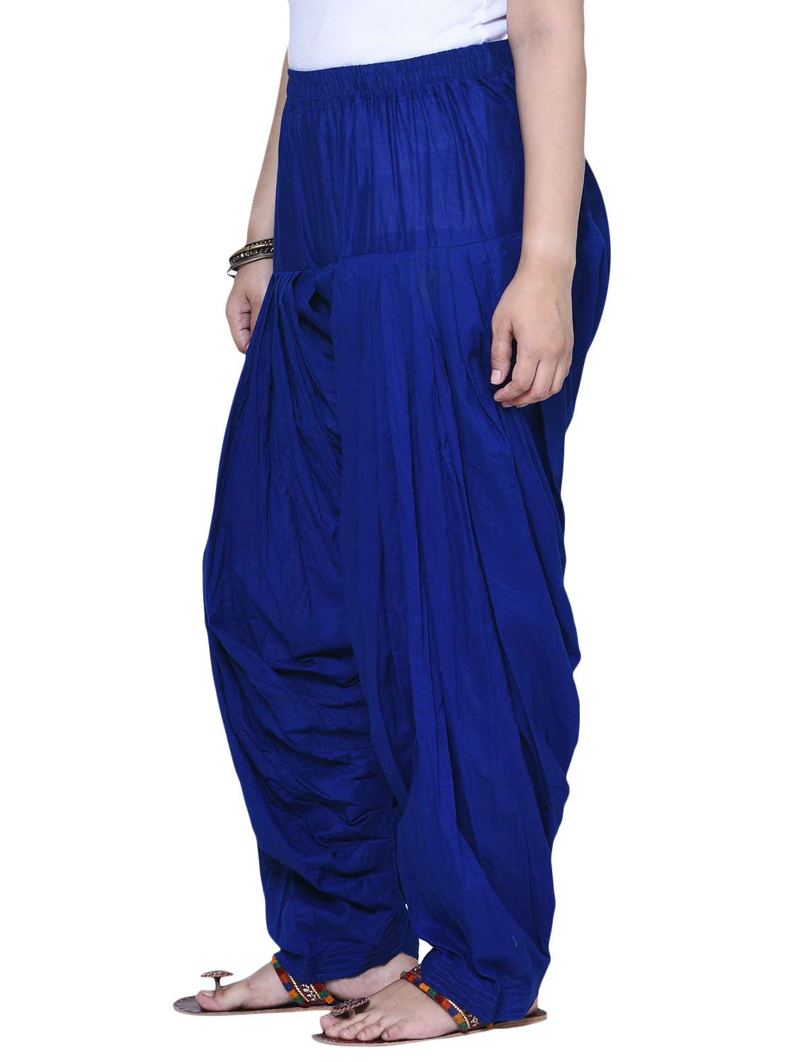 blue cotton blend patiyala salwars - 14885973 -  Standard Image - 1