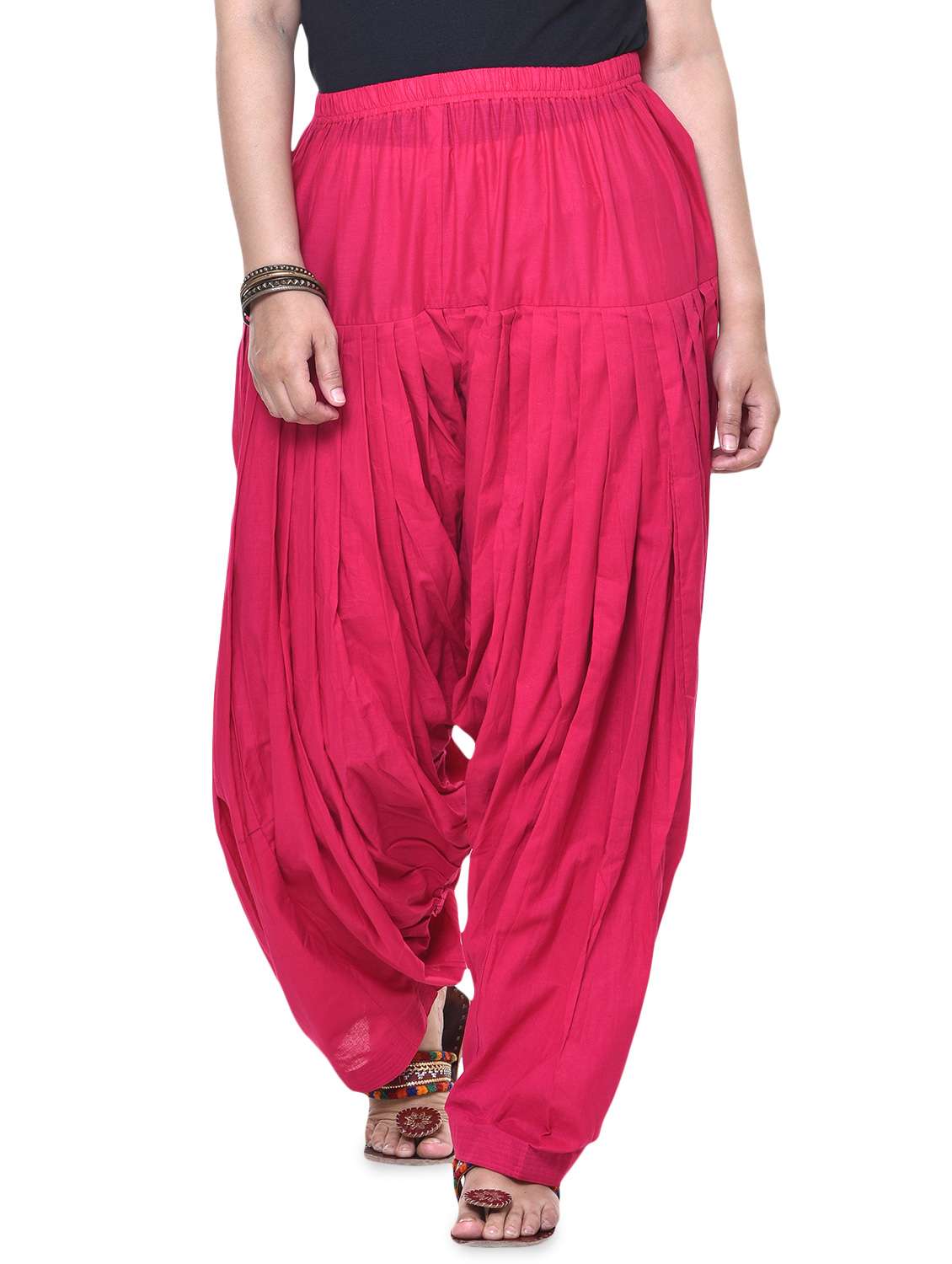 pink cotton blend patiyala salwars