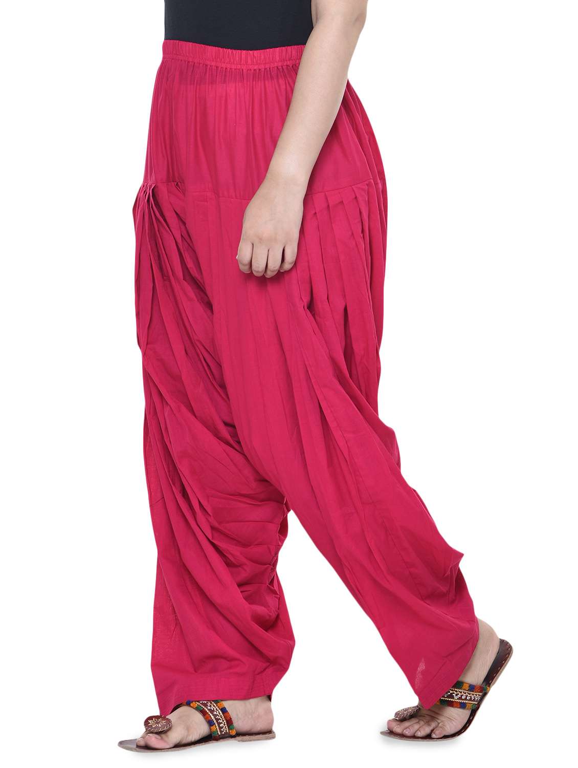 pink cotton blend patiyala salwars - 14885979 -  Standard Image - 1