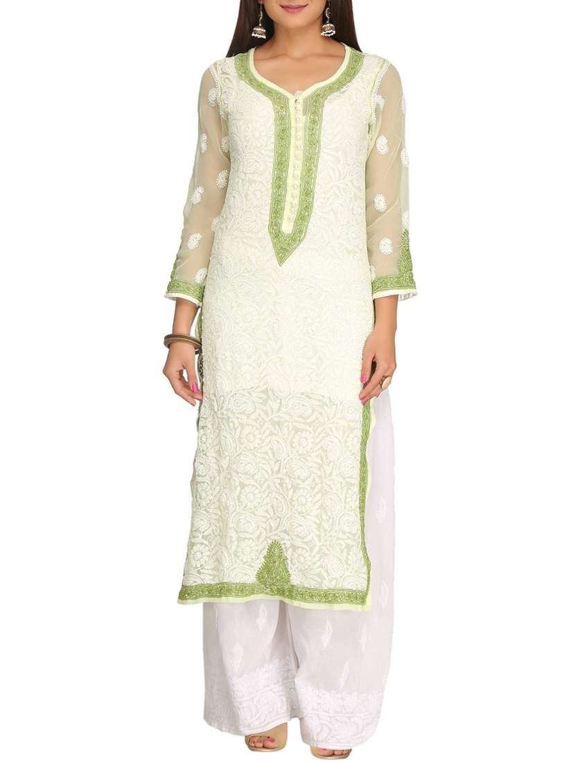 ada white chikankari kurta