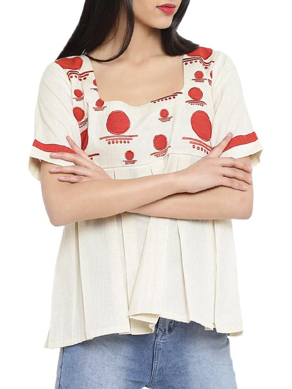 women's peplum square neck top