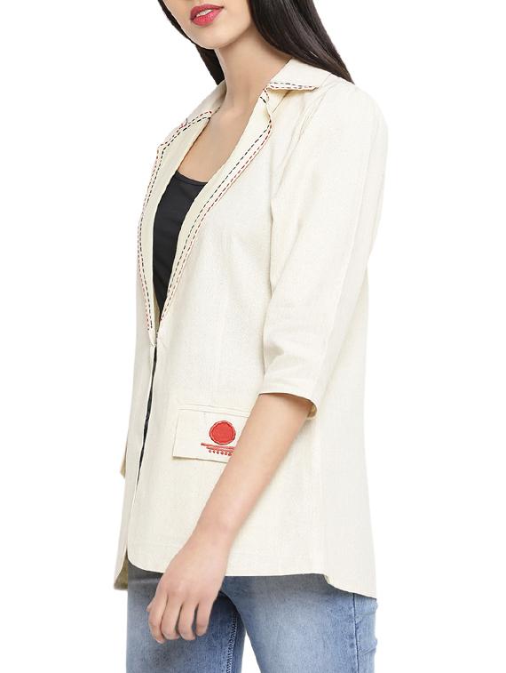 lapel neck blazer - 14890512 - Standard Image - 1