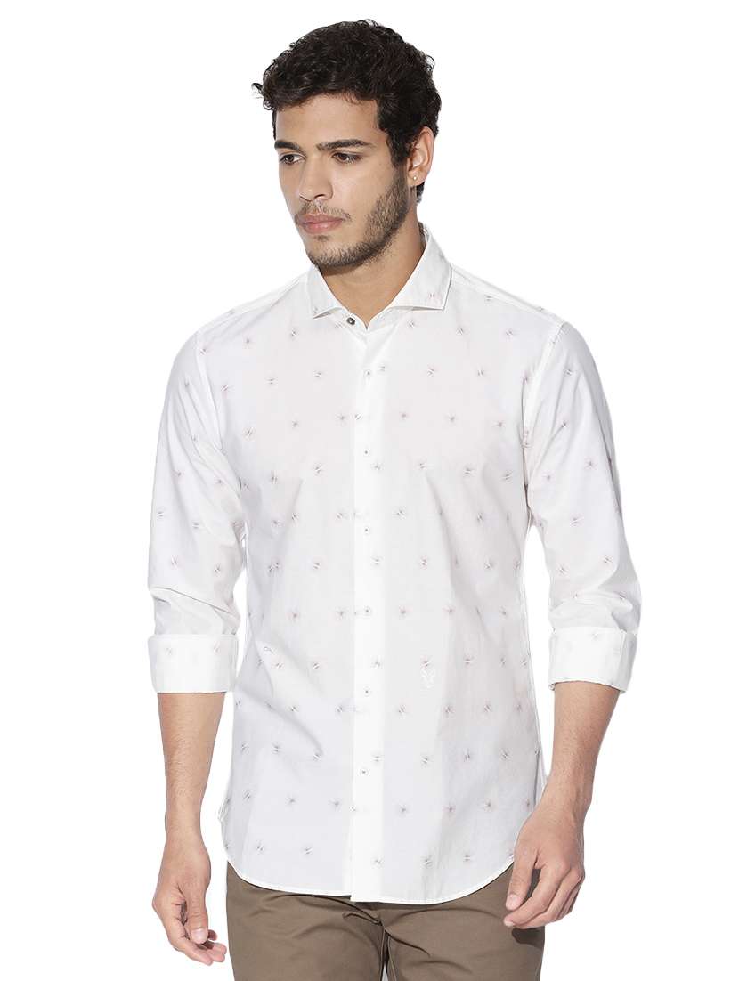 white cotton casual shirt