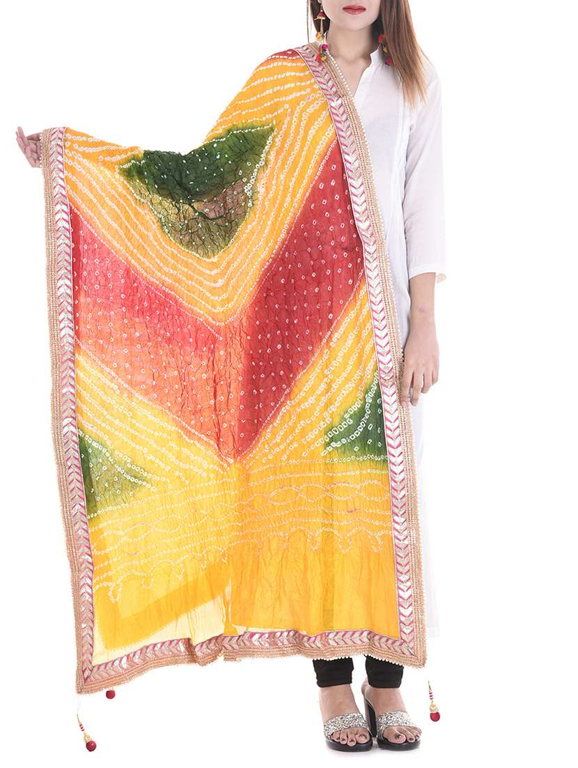 multi colored art silk dupatta
