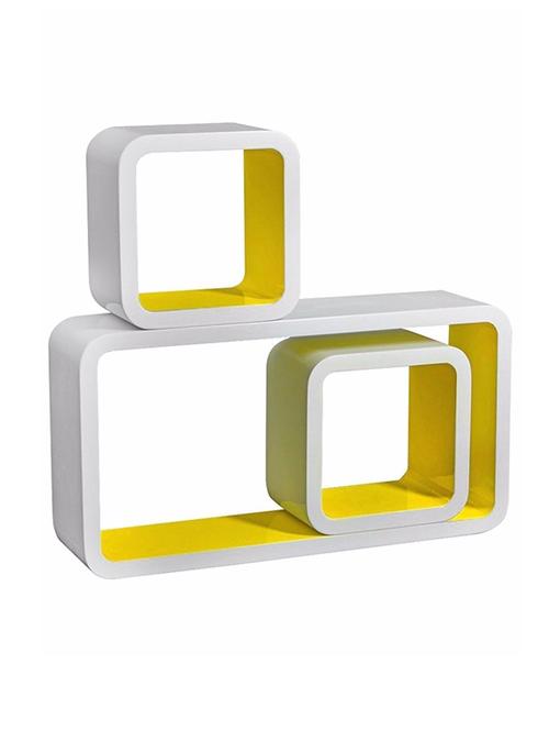 Mdf Artesania Nesting Cube Floating Wall Shelves Set Of 3 White Mdf Artesania Nesting Cube Floating Wall Shelves Set Of 3 White Yellow By Royals Wood Ping For In India 14774238