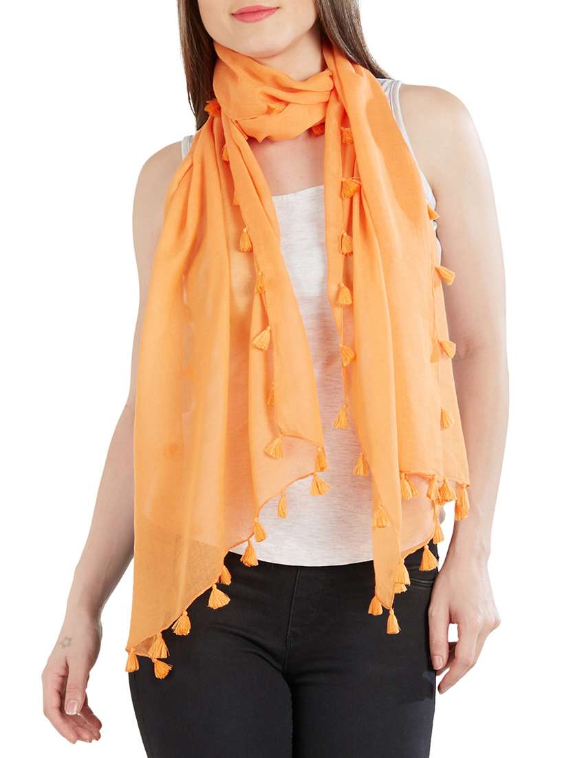 tassel detail solid stole