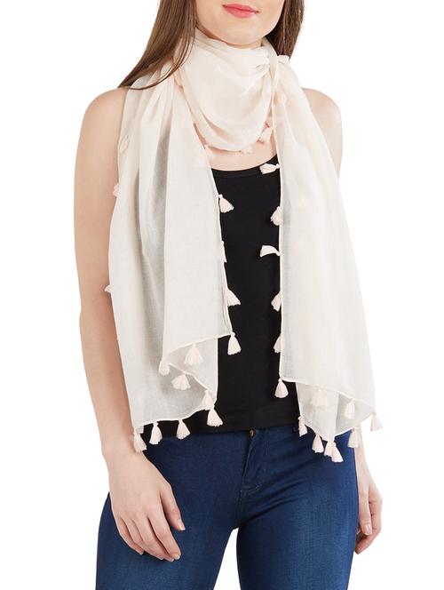 tassel detail solid stole - 14899650 -  Standard Image - 0