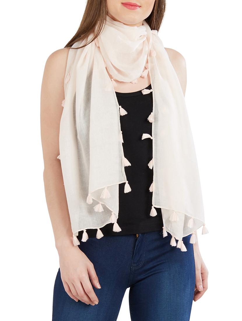 tassel detail solid stole - 14899650 -  Zoom Image - 0