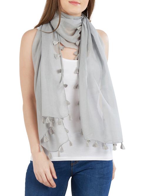 tassel detail solid stole - 14899655 - Standard Image - 0