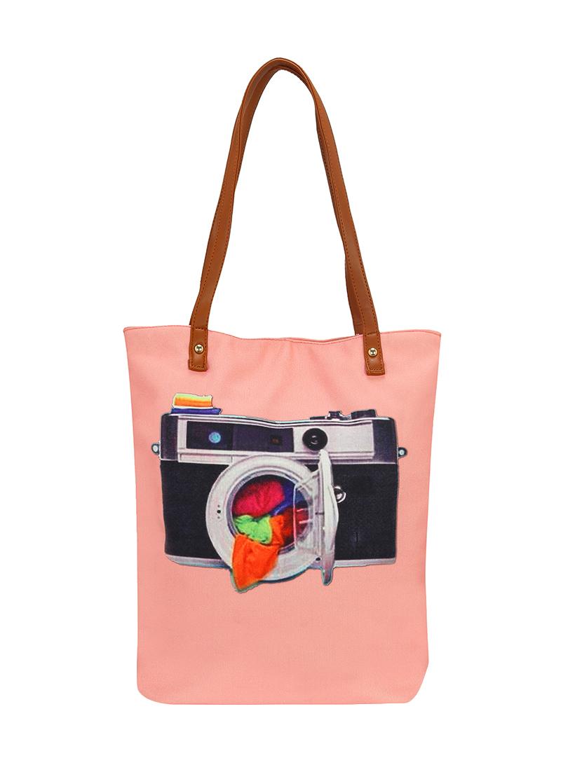 pink canvas regular shopping bag - 14902952 -  Standard Image - 1