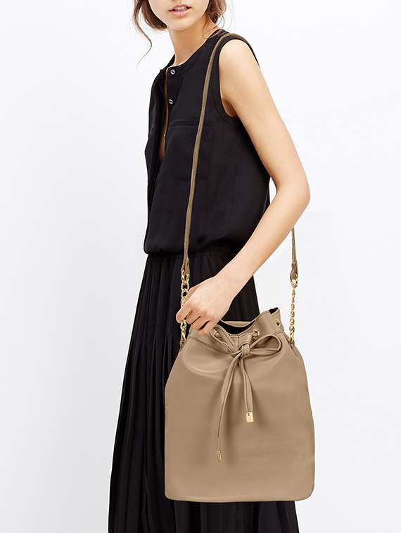 beige leatherette (pu) sling bag - 14903037 -  Standard Image - 4