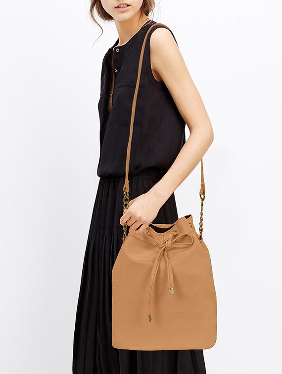 tan leatherette (pu) sling bag - 14903038 - Standard Image - 4