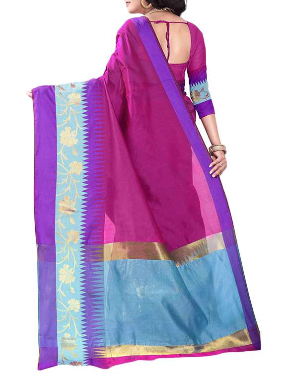 pink cotton saree with blouse - 14907933 -  Standard Image - 1