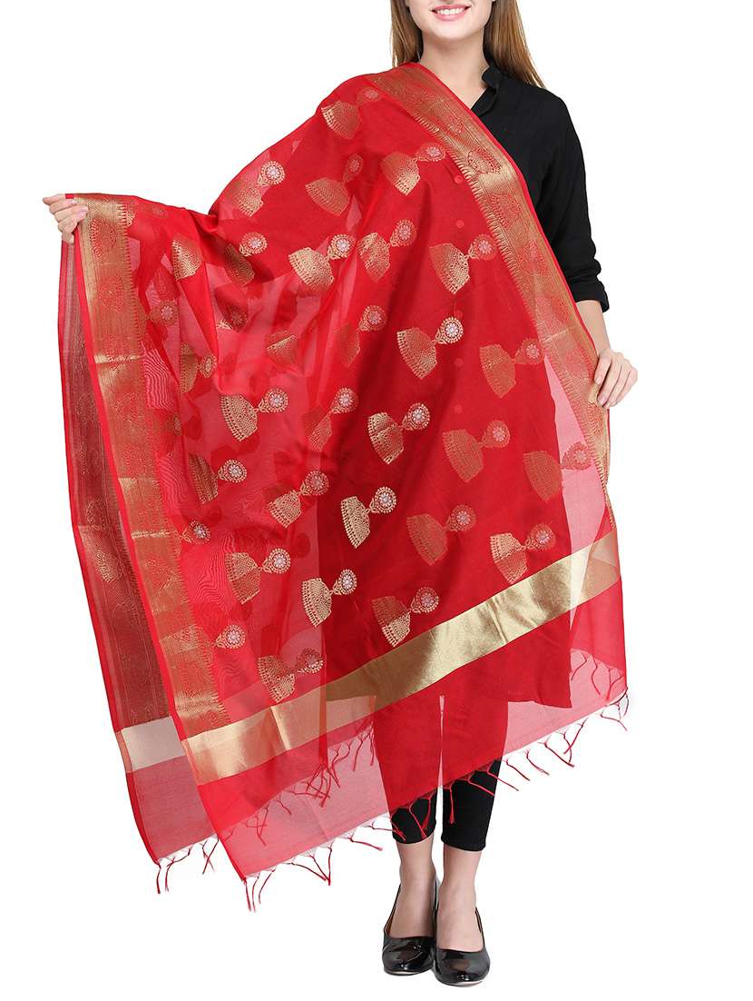 red art silk dupatta