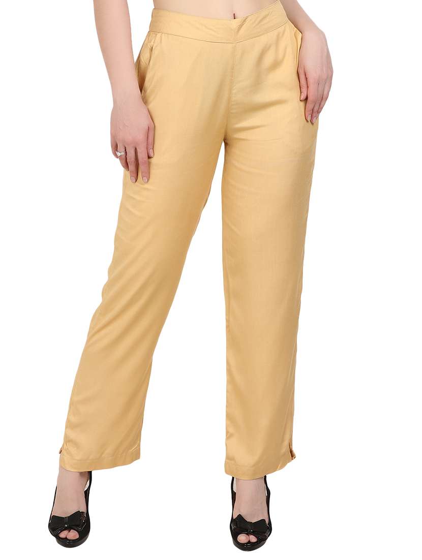 beige solid palazzo