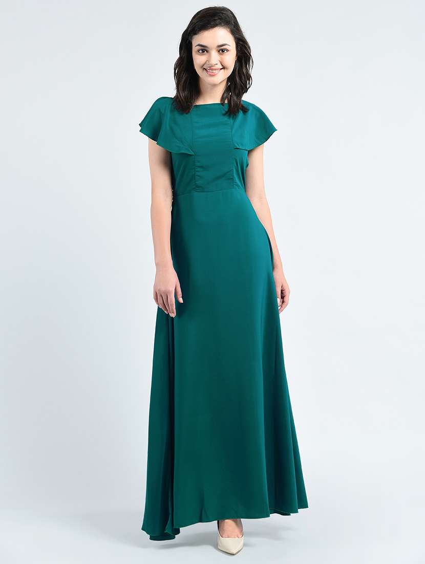 boat neck gown dress