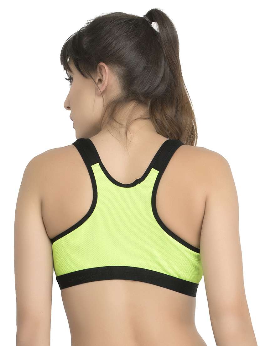 green hosery sports bra - 14915285 - Standard Image - 1