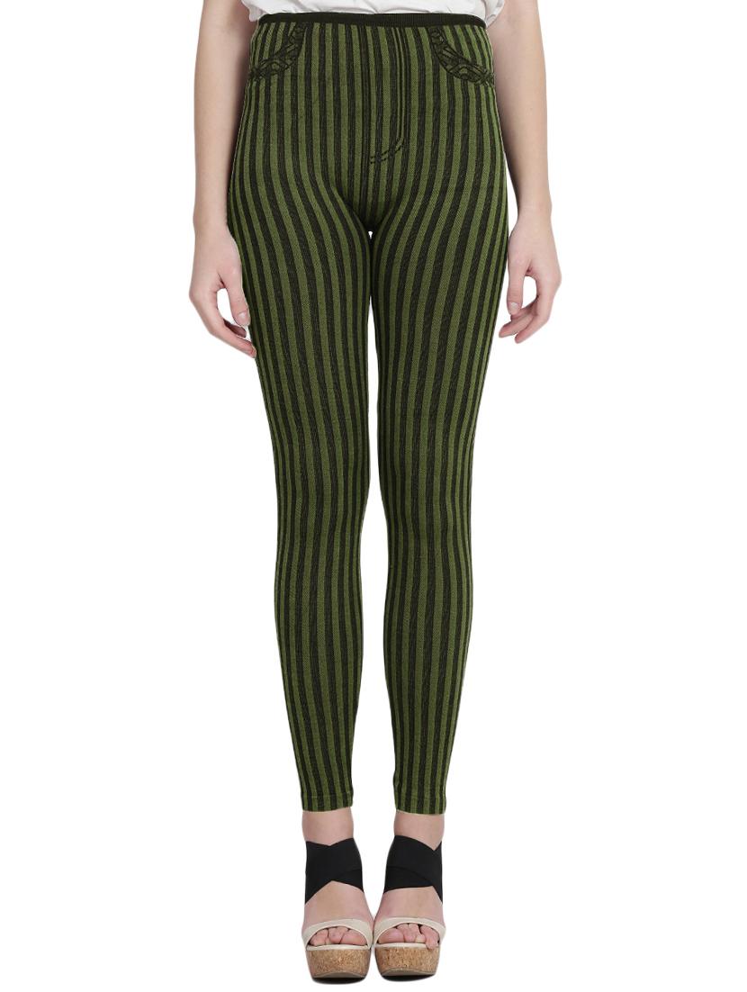green striped cotton jegging - 14915601 - Zoom Image - 0
