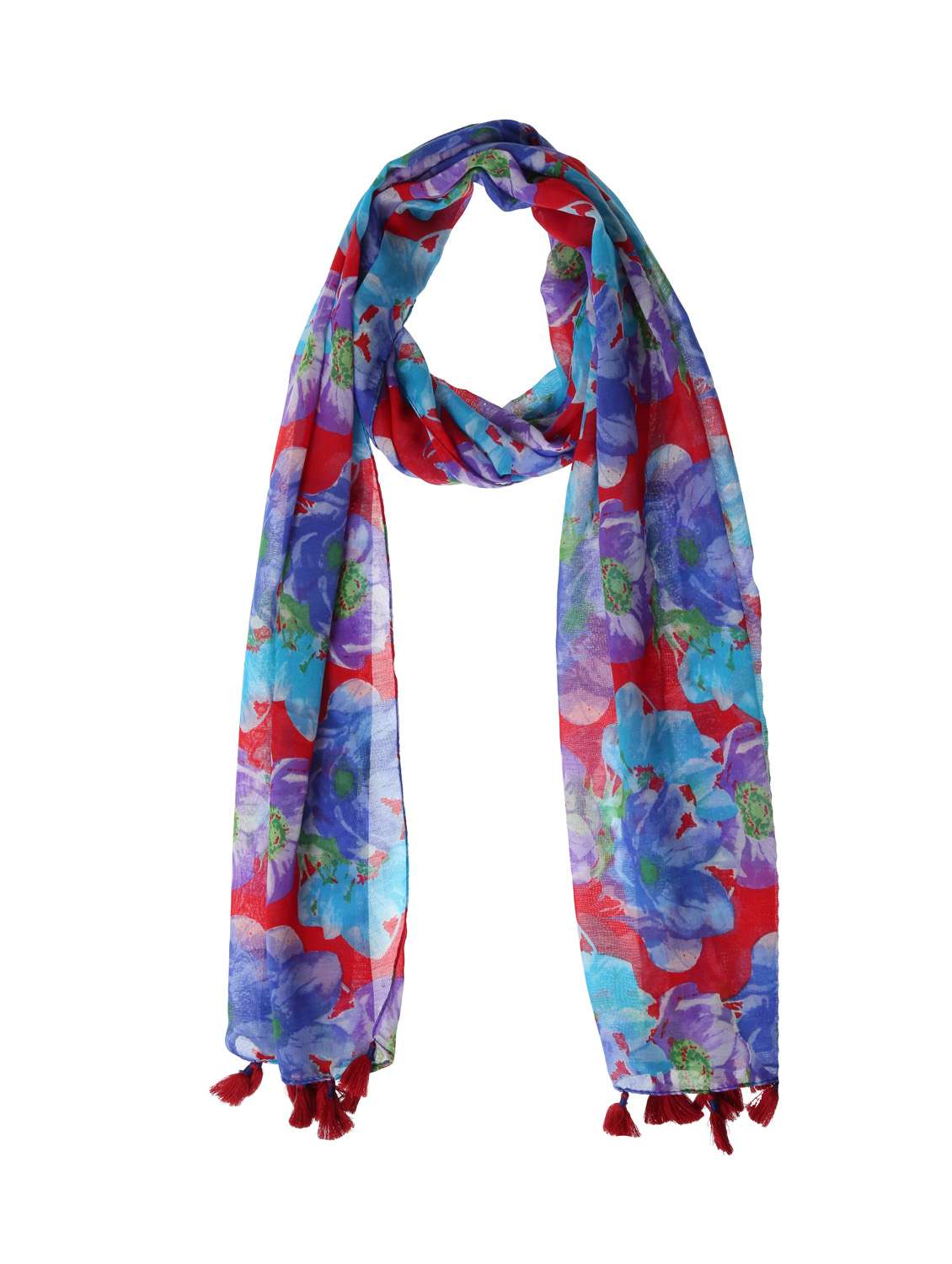 blue polyester scarf