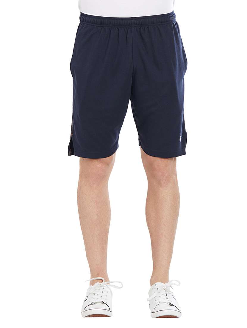 navy blue polyester shorts