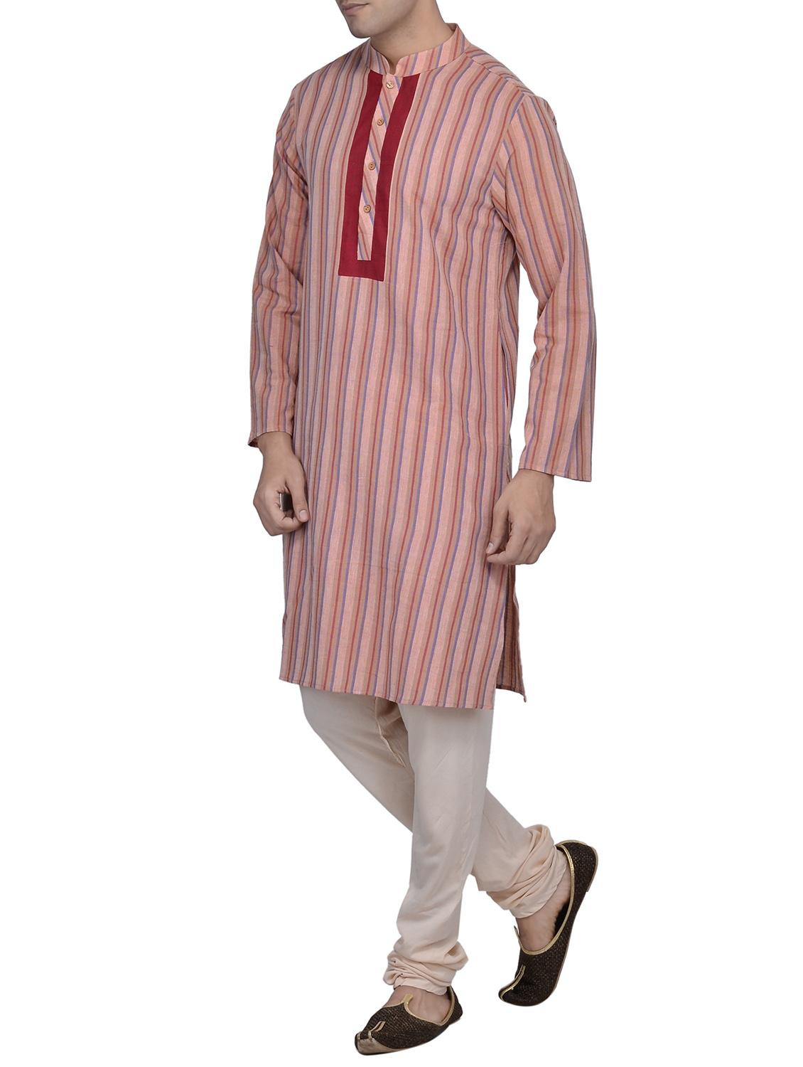 red cotton long kurta - 14922341 -  Standard Image - 1