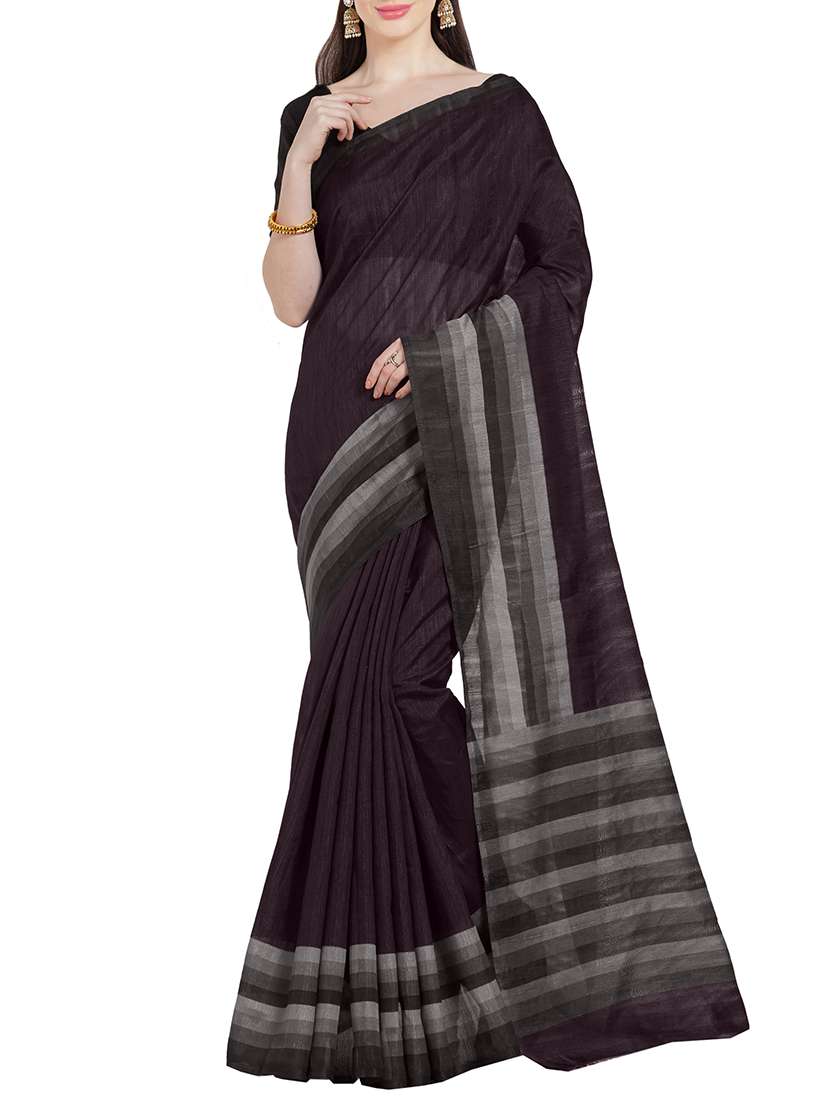 black art silk bordered saree with blouse