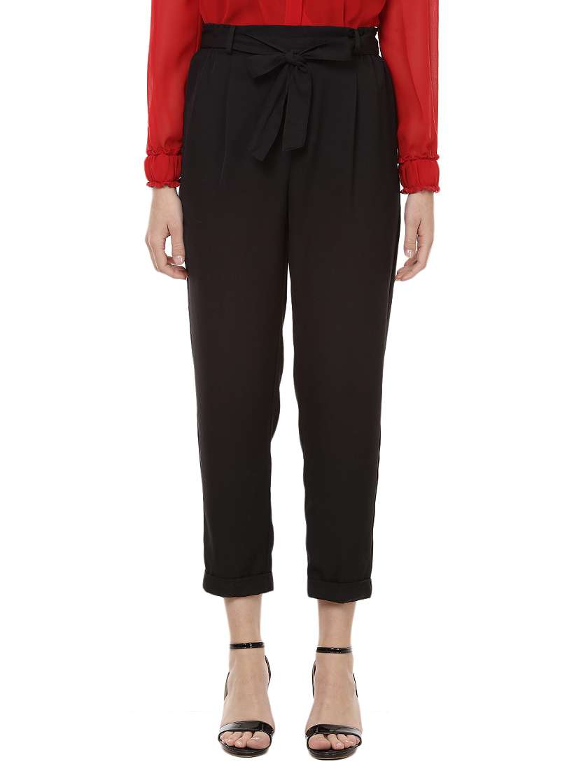 women black solids peg trouser