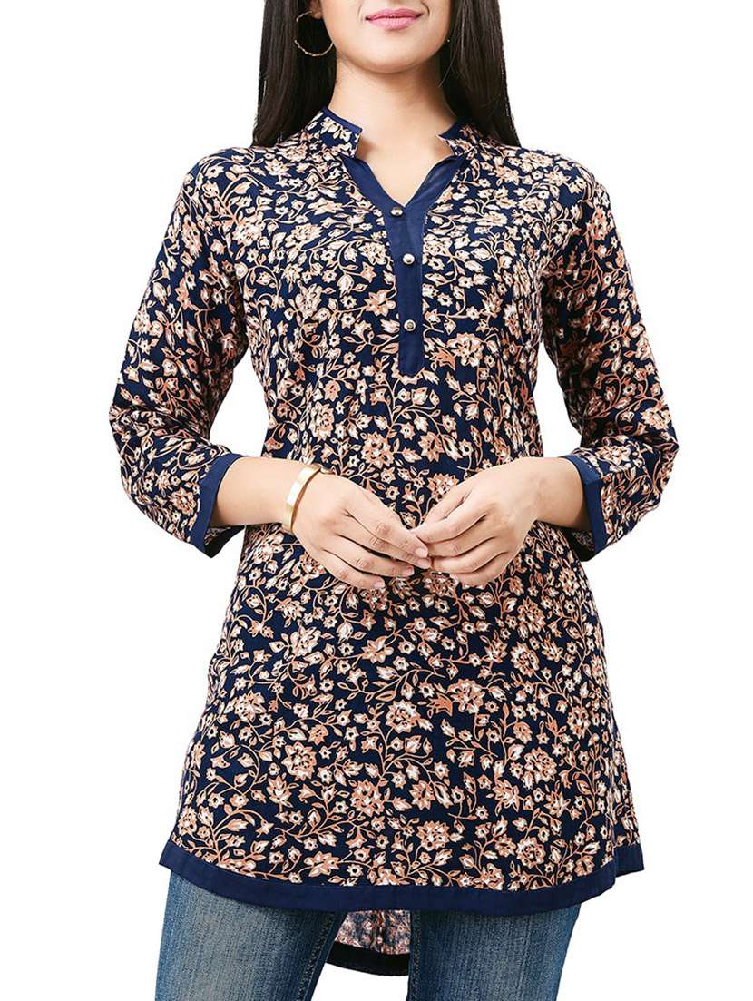 blue rayon aline kurti