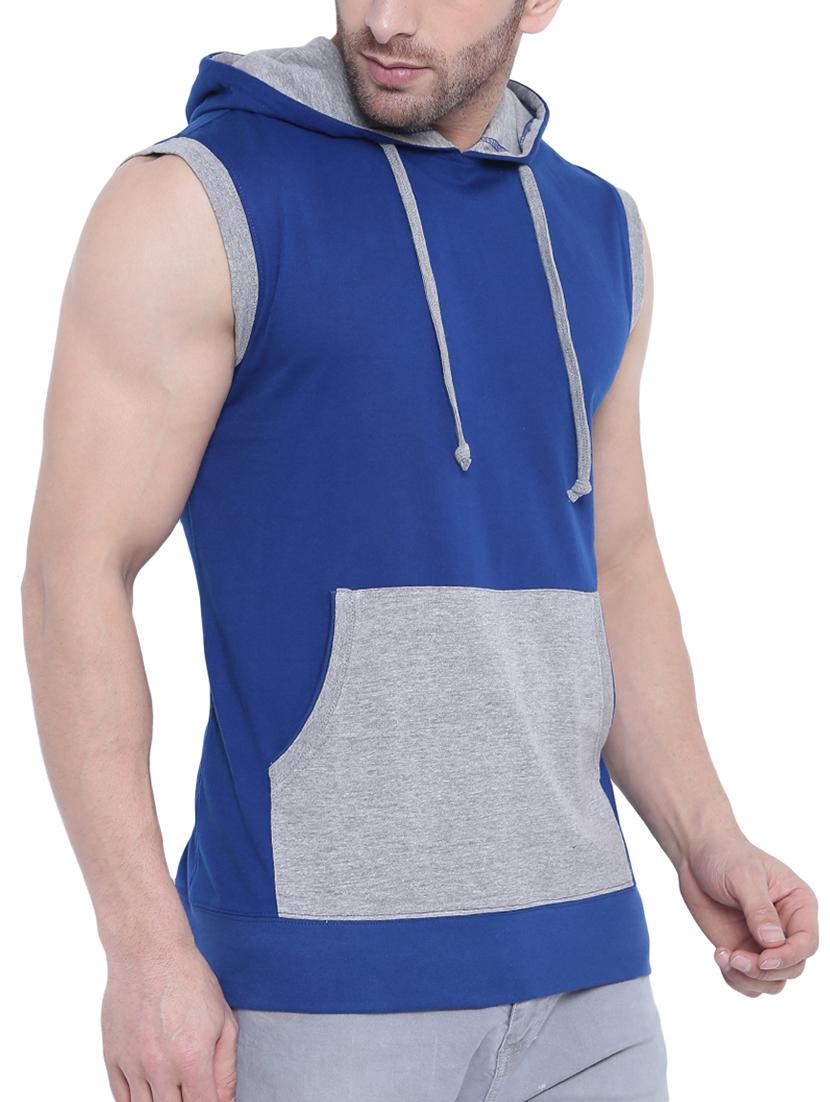 blue cotton color block t-shirt - 14926565 -  Standard Image - 1