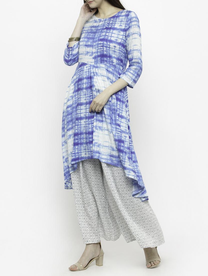 white cotton kurta palazzo  set - 14928252 -  Standard Image - 1
