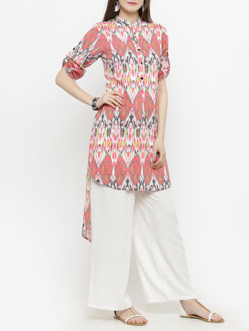 pink cotton kurta palazzo set - 14928256 - Standard Image - 1