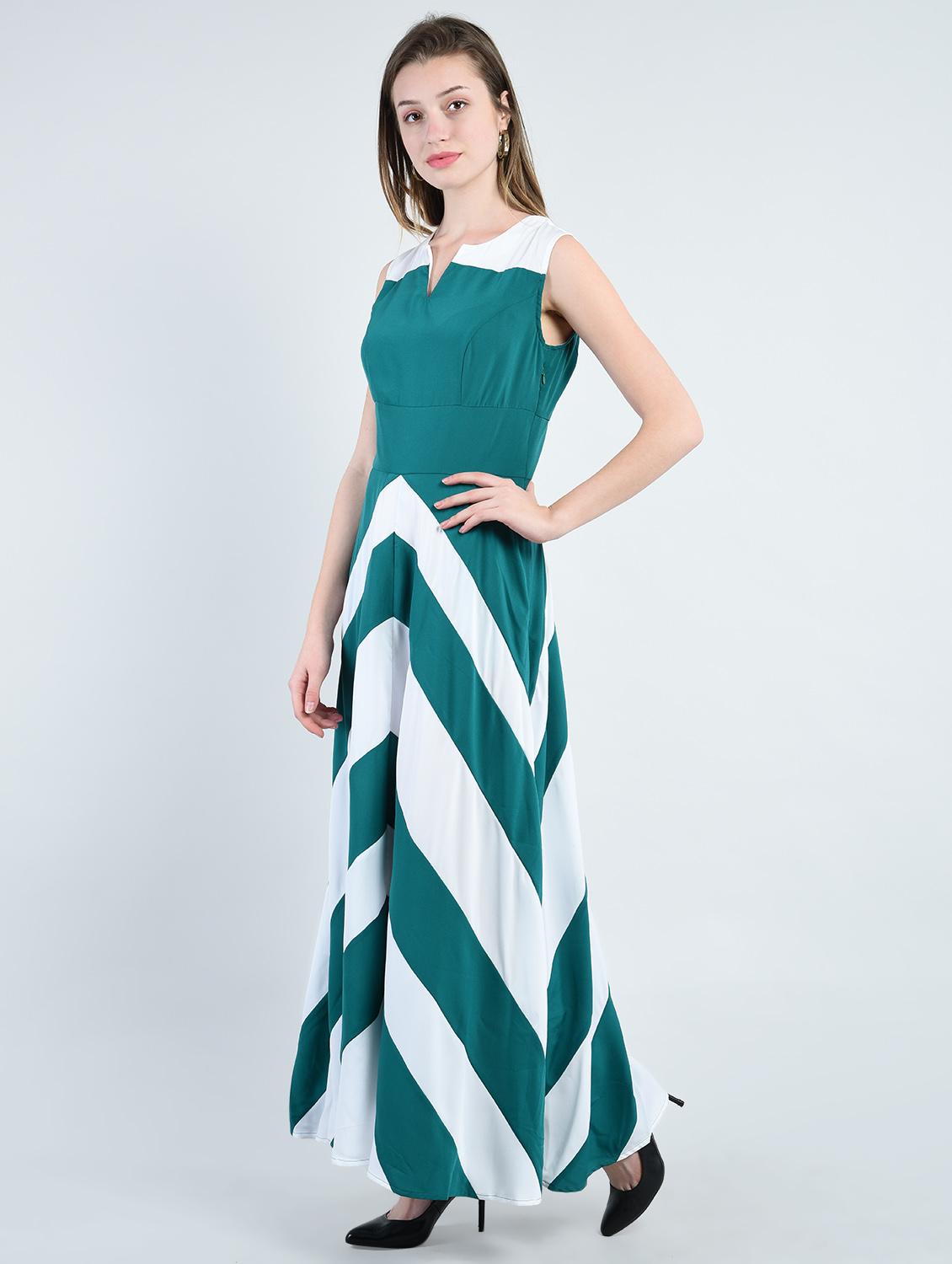 green printed crepe maxi dress - 14929109 - Standard Image - 1