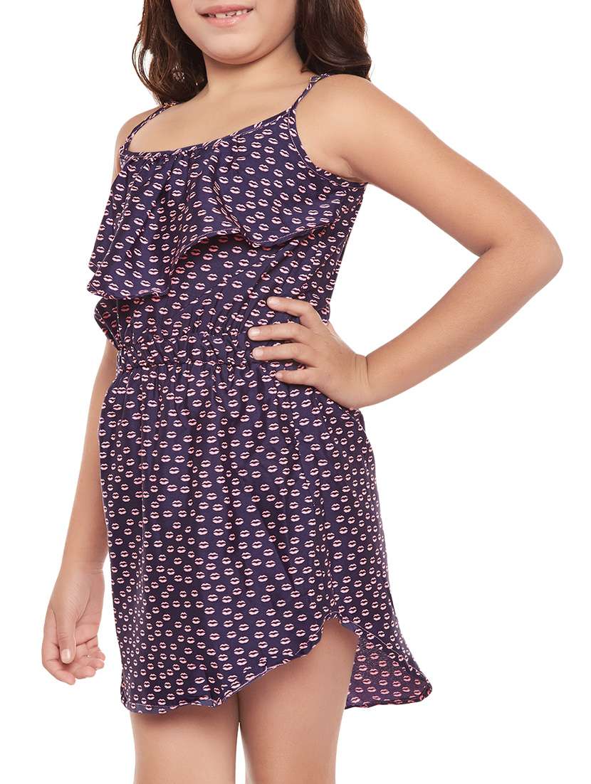 purple polyester frock - 14929367 -  Standard Image - 1