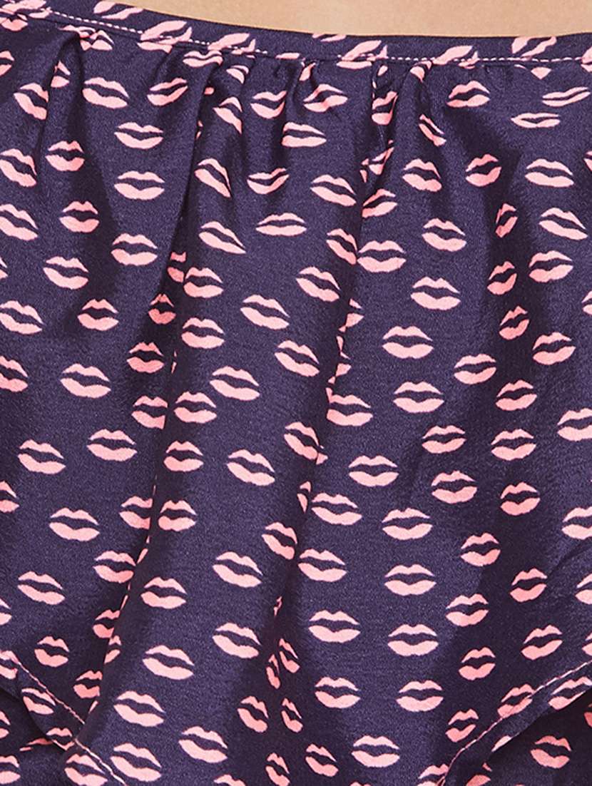 purple polyester frock - 14929367 -  Standard Image - 4