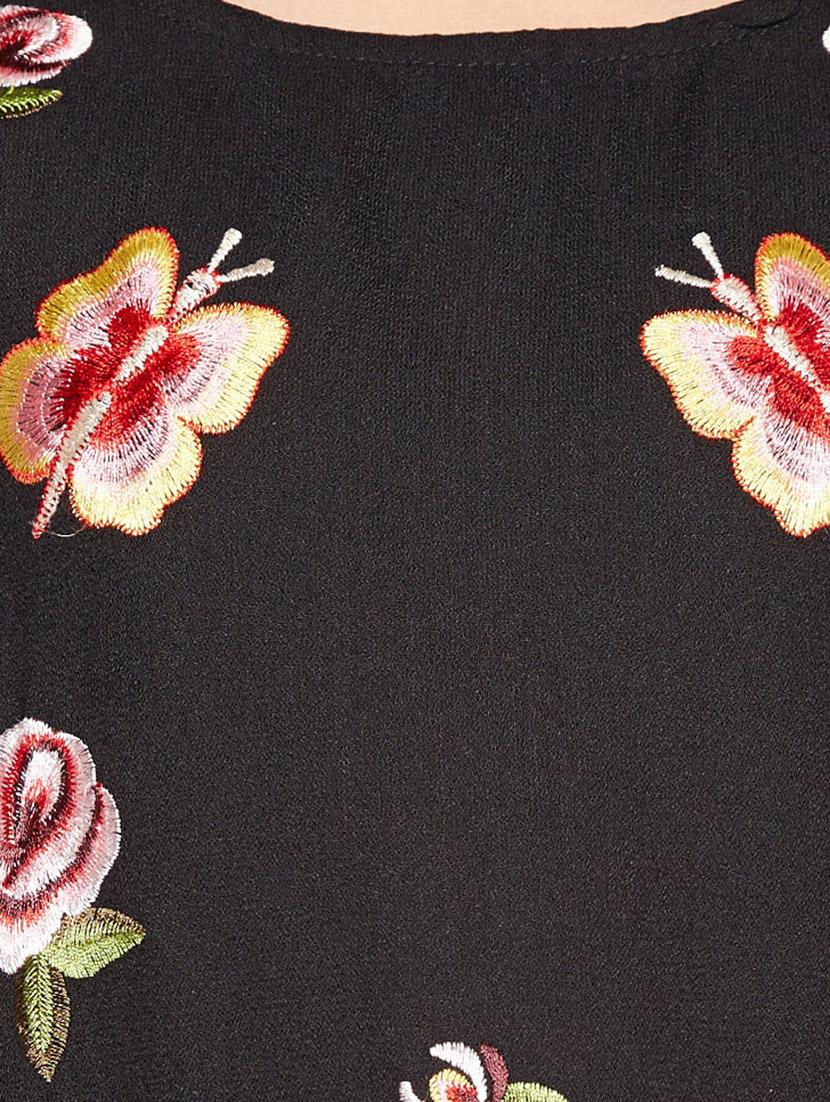 black cotton blend top - 14929378 - Standard Image - 4