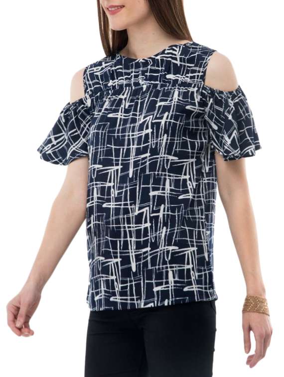 women's straight round neck top - 14930581 - Standard Image - 1