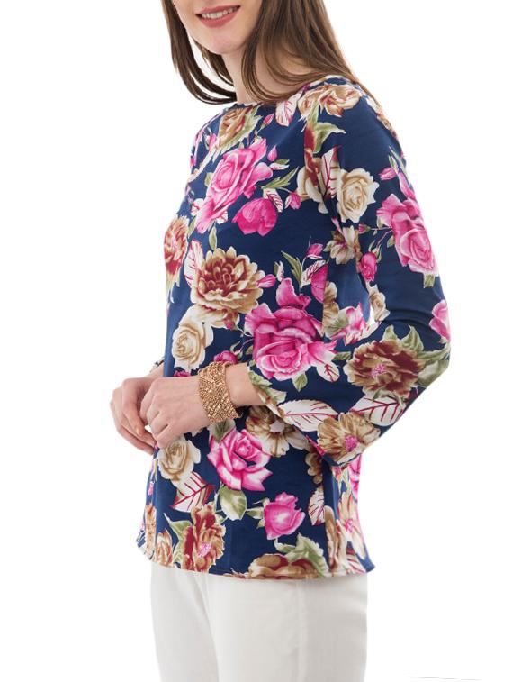 floral boat neck top - 14930613 - Standard Image - 1