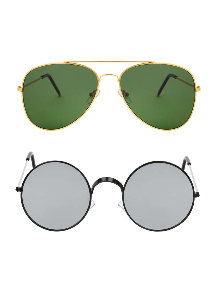 abner combo of aviator & round sunglases
